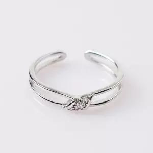 매듭 실버링 실버925 백금도금 큐빅반지 오픈반지 오픈링 사이즈조절반지 사이즈조절링