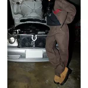 매장정품 DICKIES 디키즈 X 떠그클럽 크로스 스티치 더블니 팬츠 Brown TC24DK0802 1373455