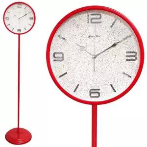 GB6166 무소음 실크인덱스 스탠드시계 30cm 레드 국산