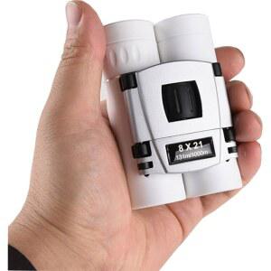 성인 청소년을 위한 8x21 컴팩트 쌍안경, 버드워치 오페라 하이킹 사냥 여행 콘서트용 미니 소형 풀 광학 쌍안경 (화이트)