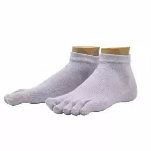 여성용 무지 단목 발가락 양말 보라색 3켤레