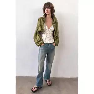 ZARA 플리츠 스트랩 탑 - 크림 / 레드 413063