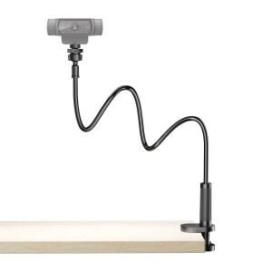 책상용 유연한 웹캠 스탠드 마운트, 클램프가 있는 구스넥 웹캠 삼각대, 데스크탑 휴대폰 홀더 및 테이블 상단 삼각대, 액션 카메라 Gopro C922 C930e C920S C920C615 C960x Brio와 호환됨