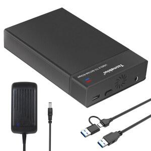 최대 22TB의 2.5 3.5인치 SATA HDD SSD를 위한 Tccmebius 외장 하드 드라이브 인클로저 USB 3.0 도킹 스테이션, 12V /3A 전원 공급 장치, A