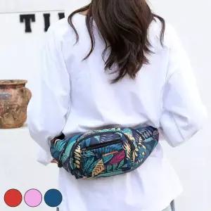 화사한 나뭇잎 패턴 힙색 URD-319 백팩 허리쌕 여권백 나뭇잎 아동백 수영 여권