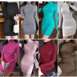 [옷은날개] 파스텔 골지 폴라 니트 원피스 여성 긴목 터들넥 ops 롱니트 폴라티 13가지 컬러