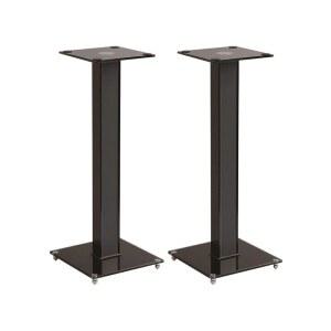 [미국배송] 모노프라이스 엘리먼트 스피커 스탠드 - 28인치 페어 케이블 관리 바닥 스파이크가 있는 강력한 강화 유리 베이스 블랙
