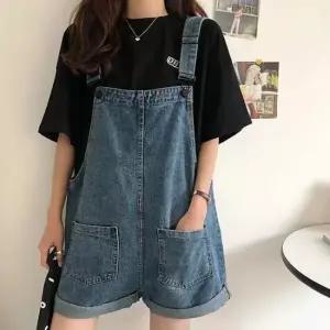 여성 멜빵 청반바지 롤업 점프수트 멜빵바지 꾸안꾸 여성치마