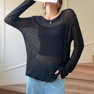 쿨샵 여성 루즈핏 긴팔티셔츠 시스루 수영복 커버업티