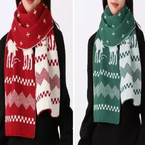 겨울 루돌프 패턴 니트 목도리 크리스마스 넥워머 커플목도리 크리스마스목도리