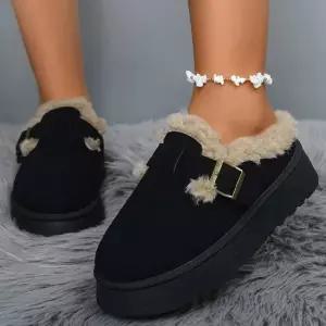키높이 퍼안감 버클 뮬슬리퍼 겨울 슬리퍼 데일리 뮬 블로퍼 뮬슬리퍼 뮬스니커즈