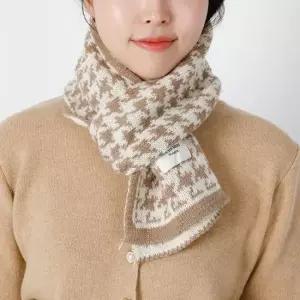 니트 미니 쁘띠 숏 머플러 짧은 체크 여성 목도리 쁘띠목도리 쁘띠머플러 미니머플러