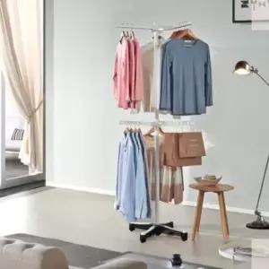 [JED] 트리플 드레스 옷걸이 바퀴형 스탠드 행거 행거 이동식 아이보리 공간활용