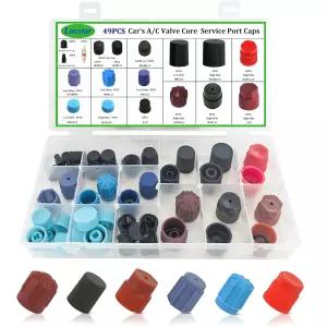자동차용 Lucstar R 34a A/C 캡 R2 R34a 에어컨 용 AC 저압 포트 충전 밸브 코어 키트 자동 교체 누수 방지