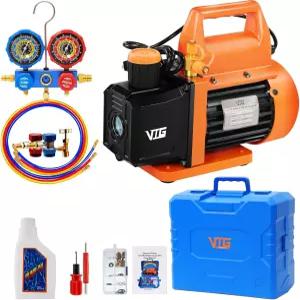 VTG VOGTEN 4.5 CFM AC 진공 펌프 및 게이지 세트 미니 스플릿 HVAC 오토 시스템 R22 R32 R134a R410a와