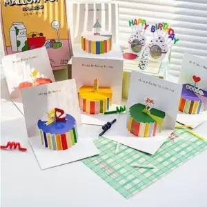 [문구/오피스] 6p 생일카드 3D 축하 편지 선물 메시지 케이크 팝업 입체