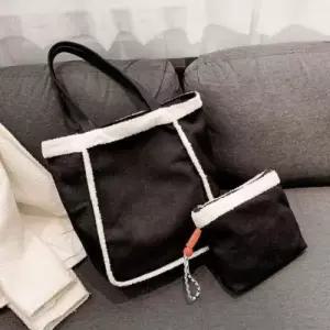 [텐바이텐][홍은]캔버스 숄더백 파우치포함 큰가방 여행가방 토트백