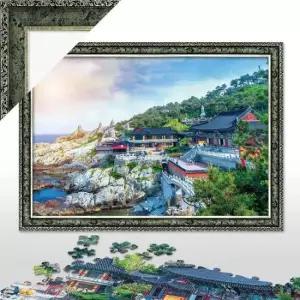 세트상품 500피스퍼즐 부산 해동용궁사 + 앤틱카키 (액자포함)