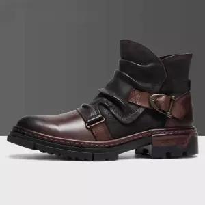 바이크 패션 방수 부츠 남성용 남성 할리 하이탑 신발 가죽