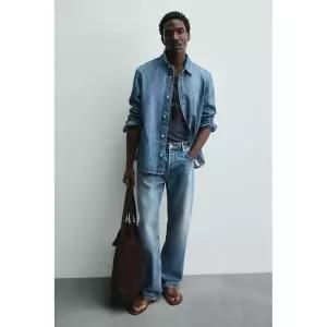 ZARA 가죽 쇼퍼백 - 브라운 413443