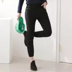 기본 하이웨스트 밴딩 조거팬츠 스키니 일자핏 블랙 기본검정바지