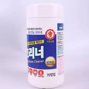동성 만능 크리너 70매 기름때 찌든때 청소 물티슈 먼지제거 차량용 일회용