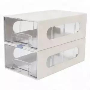 [생활] 칸막이 정리함 분리 책상 수납함 투명 2단 보관함 소품