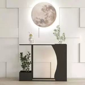 인테리어 폭좁은 책상 원목 철제 포인트 블 콘솔 현관