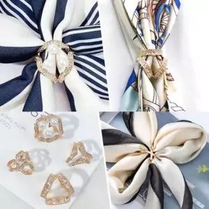 퀄리티 좋은 스카프링 큐빅 브로치 버클 머플러 고리 스카프링 브로치 큐빅