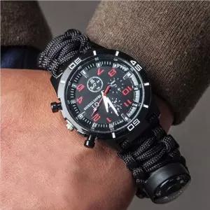 서바이벌 손목시계 생존키트 부착 호각 파이어스틱캠핑 용품 우레탄