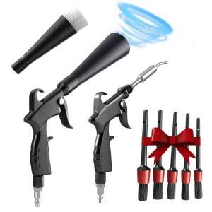 금속 노즐이 있는 BGIYA 토네이도 디테일링 자동차 청소기 | 내부 건조 공기총 고압 송풍기 총 공기 흐름으로 먼지와 먼지를 신속하게 제거하는 청소 키트
