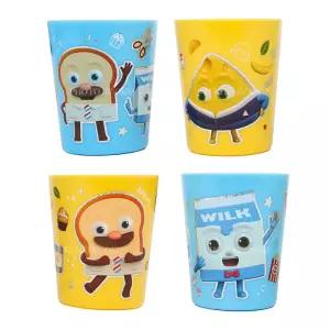 브레드이발소 머랭 4P 컵 세트 아동 물컵 쥬스 양치컵 캐릭터컵 플라스틱컵