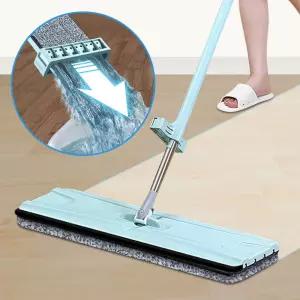 (힘찬)노터치 막대 걸레 거실 강당 바닥청소 물밀대대 극세사 밀대기 가정용대 자동세척 도구 청소