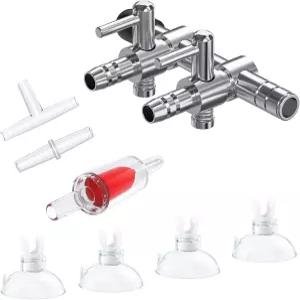 에어 펌프용 Pawfly 양방향 수족관 공기 흐름 제어 레버 밸브 매니폴드 어항 다중 포트 분배기 스플리터