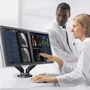 (힘찬)높이조절 듀얼 모니터거치대 스탠드 스텐 책상 받침대 높이 모니터랙