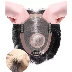 아버지 정수리 통기성 인모 남자가발 중년 통가발