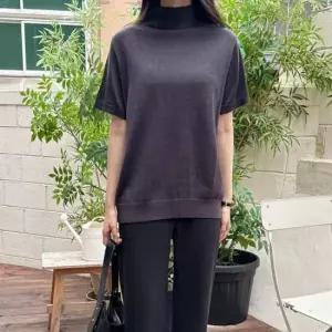 [옷은날개] 빅사이즈 여성 반팔 폴라 니트 티셔츠 정장 터들넥