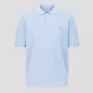 매장정품 빈폴 25SS[솔솔니트] 코튼실크 칼라넥 니트 - 스카이블루(BC5251C21Q) 218699