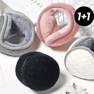 (힘찬)1+1 꽈배기 귀마개 접이식 이어머프 겨울 스포츠 골프 보온 용품 코디 도리 등산 방한 와이어 양털