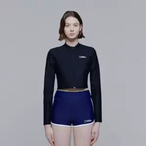 내셔널지오그래픽 N242WRG620 여성 크롭 집업 래쉬가드 CARBON BLACK 2720889 318626