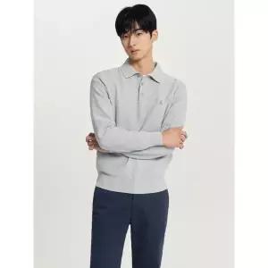 매장정품 빈폴 26SS 코튼 베이직 칼라넥 니트 - 그레이( BC6251C043) 218691