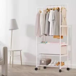 [JED] 더블 2단 미니 옷장 옷정리 멀티 수납장 간이 행거