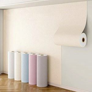 3D 모조 린넨 자가 접착 벽지 거실 TV 배경 벽지 침실 리노베이션 홈 데코 폼 월 스티커