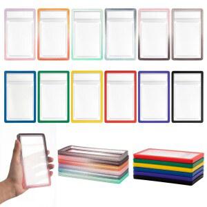 AmazingSpark 35pt 등급 카드용 범퍼 가드 12개, 5.4 x 3.4 인치 실리콘 Psa 슬랩 프로텍터 케이스 슬리브, 멋진 핏과 충격 흡수 엣지 팩(그라디언트 및