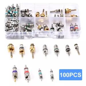 자동차 에어컨 밸브 코어 리무버 도구 키트 R134A A/C 100 개