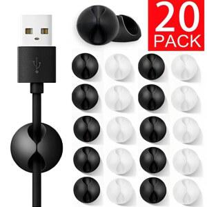 케이블 클립 와인더 실리콘 정리함 데스크 와이어 스토리지 충전기 코드 거치대, 차량용 USB 충전 태블릿 와이어용, 20 개, 10 5 1