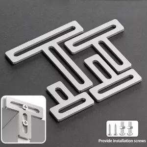 T자형 테이블 및 의자 연결 부품 각도 브래킷 가구 피팅 스테인레스 스틸 긴 구멍 이동식 앵글 언