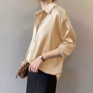 새틴 새틴 카라 샤이닝 블라우스