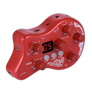 요약 디스토션 페달 기타 멀티 이펙트 프로세서 15 40 유형 드럼 리듬 튜닝 전원 어댑터(빨간색) 기능