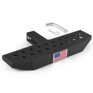 19.88인치 원형 홀 히치 스텝 미끄럼 방지 및 녹 견인 범퍼 가드 핀 장착 픽업 트럭 RV SUV용 2인치 리시버